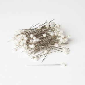 Corsage Pins Round Pearl 65x6mm Pk/100 White