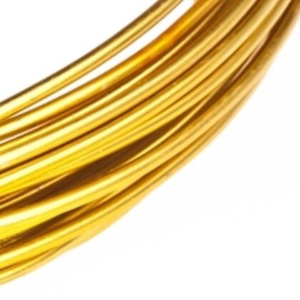 Aluminium Wire 2mm 10m Bright Gold