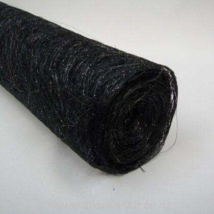 Abaca Fibre Roll with Glitter L5m x W60cm Black/silver
