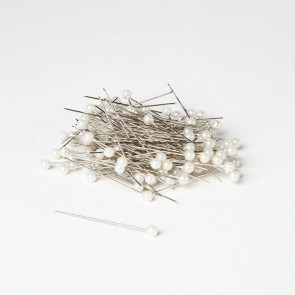 Pearl Headed Pins 40x4mm White pk144