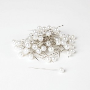 Pearl Headed Pins 65x10mm White