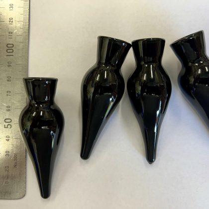 Glass Test Tubes Teardrop x 4 Black