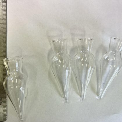 Glass Test Tubes Teardrop x 4 Clear