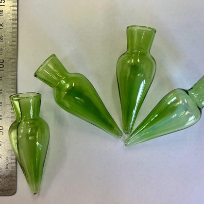 Glass Test Tubes Teardrop x 4 Green