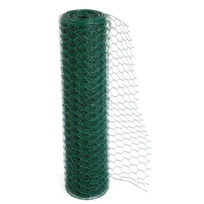 Wire Mesh Roll 20cmx20m Green Hexagonal