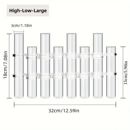 Test Tube Retro Vase x 8 pcs 15cm high length is 32cm long