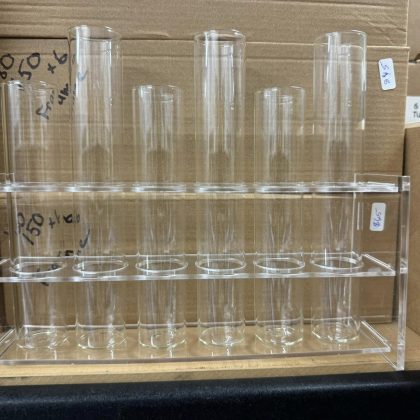 Acrylic Test tube stand with High /Low Tubes set of 6 180mm and 150mm