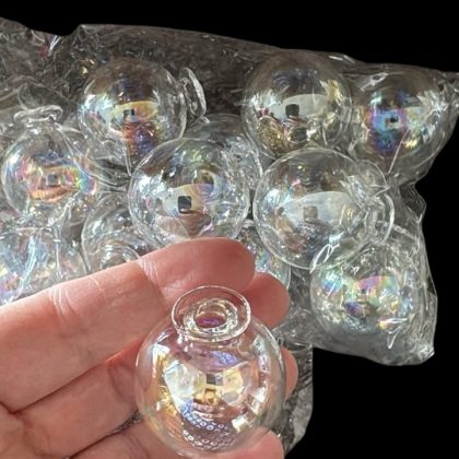 Bubble Glass Ball Pearlised with lip x 15 in a pack