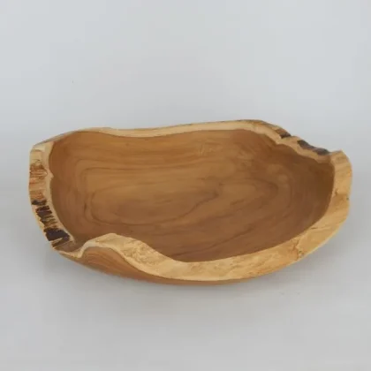 Teak Free Form Bowl Approx 40cmD